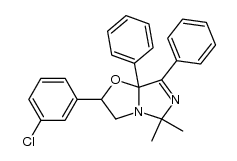 2-(3-chlorophenyl)-5,5-dimethyl-7,7a-diphenyl-2,3,5,7a-tetrahydroimidazo[5,1-b]oxazole Structure