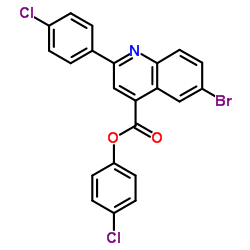 4-Chlorophenyl 6-bromo-2-(4-chlorophenyl)-4-quinolinecarboxylate结构式