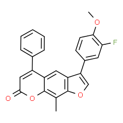 3-(3-fluoro-4-methoxyphenyl)-9-methyl-5-phenylfuro[3,2-g]chromen-7-one structure