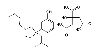 2-hydroxypropane-1,2,3-tricarboxylic acid,3-[1-(3-methylbutyl)-3-(2-methylpropyl)pyrrolidin-3-yl]phenol Structure