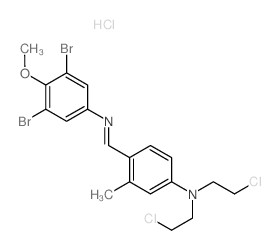 N,N-bis(2-chloroethyl)-4-[(3,5-dibromo-4-methoxy-phenyl)iminomethyl]-3-methyl-aniline结构式