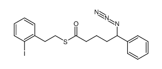 S-(2-iodophenethyl) 5-azido-5-phenylpentanethioate结构式