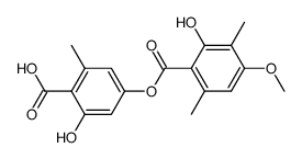 2-hydroxy-4-(2-hydroxy-4-methoxy-3,6-dimethyl-benzoyloxy)-6-methyl-benzoic acid Structure