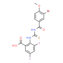 2-[[[[(4-BROMOPHENOXY)ACETYL]AMINO]THIOXOMETHYL]AMINO]-3,5-DIIODO-BENZOIC ACID结构式