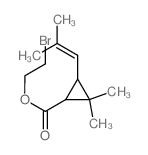 2-bromoethyl 2,2-dimethyl-3-(2-methylprop-1-enyl)cyclopropane-1-carboxylate structure