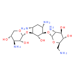 6-O-(2-Amino-2-deoxy-α-D-xylopyranosyl)-4-O-(2,6-diamino-2,6-dideoxy-α-D-glucopyranosyl)-2-deoxy-D-streptamine Structure