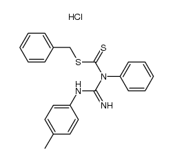 N-phenyl-N'-p-tolyl-guanidinecarbodithioic acid benzyl ester, hydrochloride Structure