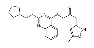 Acetamide, 2-[[2-(2-cyclopentylethyl)-4-quinazolinyl]thio]-N-(5-methyl-3-isoxazolyl)- (9CI) picture