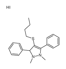 4-butylsulfanyl-1,2-dimethyl-3,5-diphenyl-1,3-dihydropyrazol-1-ium,iodide结构式