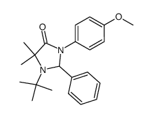 1-tert-butyl-3-(4-methoxy-phenyl)-5,5-dimethyl-2-phenyl-imidazolidin-4-one Structure