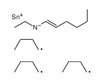 N-ethyl-N-tributylstannylhex-1-en-1-amine结构式