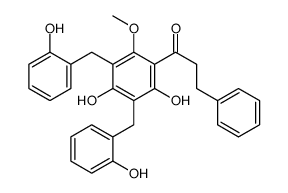 1-[2,4-Dihydroxy-3,5-bis[(2-hydroxyphenyl)methyl]-6-methoxyphenyl]-3-phenyl-1-propanone结构式