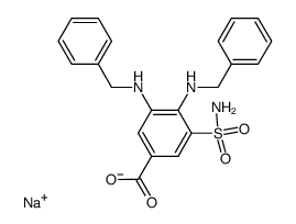 sodium salt of 3,4-dibenzylamino-5-sulphamyl-benzoic acid Structure