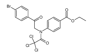 4-[[2-(4-Bromo-phenyl)-2-oxo-ethyl]-(2,2,2-trichloro-acetyl)-amino]-benzoic acid ethyl ester Structure