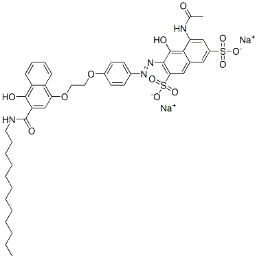 Disodium salt of 1-hydroxy-4-[2-[4-(1-hydroxy-3,6-di-sulfo-8-acetylamino-2-naphthylazo)phenoxy]ethoxy]-N-dodecyl-2-naphthamide picture