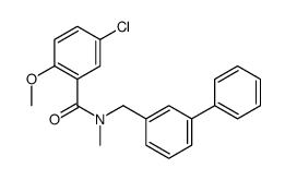 5-chloro-2-methoxy-N-methyl-N-[(3-phenylphenyl)methyl]benzamide结构式