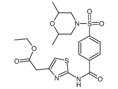 ethyl 2-[2-[[4-(2,6-dimethylmorpholin-4-yl)sulfonylbenzoyl]amino]-1,3-thiazol-4-yl]acetate Structure