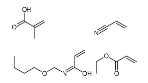 N-(butoxymethyl)prop-2-enamide,ethyl prop-2-enoate,2-methylprop-2-enoic acid,prop-2-enenitrile结构式