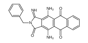 4,11-Diamino-2-benzyl-3-imino-2,3-dihydro-naphtho[2,3-f]isoindole-1,5,10-trione结构式