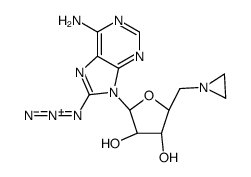 (2R,3R,4S,5R)-2-(6-amino-8-azidopurin-9-yl)-5-(aziridin-1-ylmethyl)oxolane-3,4-diol Structure