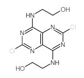 2-[[4,9-dichloro-2-(2-hydroxyethylamino)-3,5,8,10-tetrazabicyclo[4.4.0]deca-2,4,7,9,11-pentaen-7-yl]amino]ethanol结构式