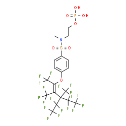 N-methyl-4-[[4,4,5,5,5-pentafluoro-3-(pentafluoroethyl)-1,2,3-tris(trifluoromethyl)pent-1-enyl]oxy]-N-[2-(phosphonooxy)ethyl]benzenesulphonamide结构式