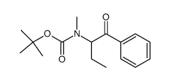 2-(N-tert-butoxycarbonyl-N-methylamino)-1-phenyl-1-butanone结构式
