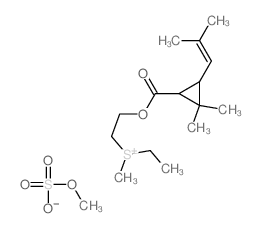 2-[2,2-dimethyl-3-(2-methylprop-1-enyl)cyclopropanecarbonyl]oxyethyl-ethyl-methyl-sulfanium; sulfooxymethane结构式