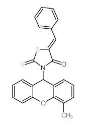 4-Thiazolidinone,3-(4-methyl-9H-xanthen-9-yl)-5-(phenylmethylene)-2-thioxo-结构式