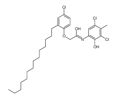 2-(4-chloro-2-tetradecylphenoxy)-N-(3,5-dichloro-2-hydroxy-4-methylphenyl)acetamide结构式