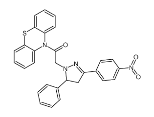2-[5-(4-nitrophenyl)-3-phenyl-3,4-dihydropyrazol-2-yl]-1-phenothiazin-10-ylethanone结构式