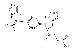 2-[[(2S)-2-[[2-[[(2S)-2-acetamido-3-(1H-imidazol-5-yl)propanoyl]amino]acetyl]amino]-3-(1H-imidazol-5-yl)propanoyl]amino]acetic acid结构式