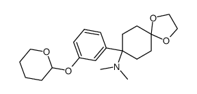 Dimethyl-{8-[3-(tetrahydro-pyran-2-yloxy)-phenyl]-1,4-dioxa-spiro[4.5]dec-8-yl}-amine结构式