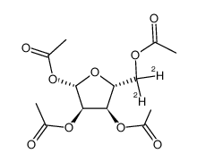 1,2,3,5-tetra-O-acetyl-β-D-[5,5-2H2]ribofuranose结构式