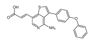 (2E)-3-[4-amino-3-(4-phenoxyphenyl)thieno[3,2-c]pyridin-7-yl]acrylic acid结构式