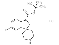 5-氟螺[吲哚啉-3,4-哌啶]-1-羧酸叔丁酯盐酸盐结构式