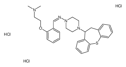 1-Piperazinamine, 4-(10,11-dihydrodibenzo(b,f)thiepin-10-yl)-N-((2-(2- (dimethylamino)ethoxy)phenyl)methylene)-, trihydrochloride structure