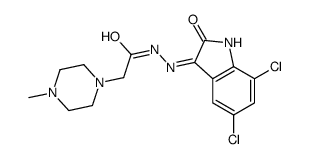 1-Piperazineacetic acid, 4-methyl-, (5,7-dichloro-2-oxo-3-indolinylide ne)hydrazide, (Z)- Structure