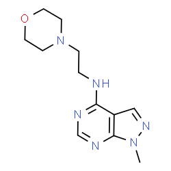 1-methyl-N-[2-(morpholin-4-yl)ethyl]-1H-pyrazolo[3,4-d]pyrimidin-4-amine structure