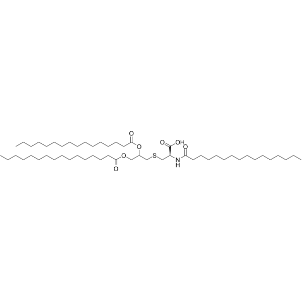 N-ALPHA-PALMITOYL-S-[2,3-BIS(PALMITOYLOXY)-(2RS)-PROPYL]-L-CYSTEINE structure