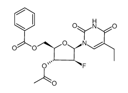((2R,3R,4S,5R)-3-acetoxy-5-(5-ethyl-2,4-dioxo-3,4-dihydropyrimidin-1(2H)-yl)-4-fluorotetrahydrofuran-2-yl)methyl benzoate Structure