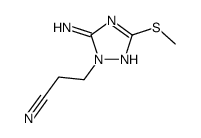 3-(5-amino-3-methylsulfanyl-1,2,4-triazol-1-yl)propanenitrile Structure