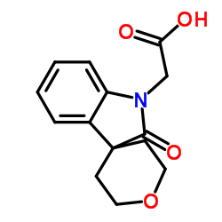 (2-氧代-2,3,5,6-四氢螺[吲哚-3,4-吡喃]-2(1H)-基)乙酸结构式