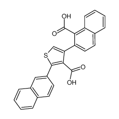 4-(1-Carboxy-2-naphthyl)-2-(2-naphthyl)-3-thiophencarbonsaeure结构式