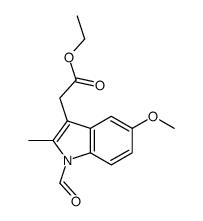 ethyl 2-(1-formyl-5-methoxy-2-methylindol-3-yl)acetate结构式