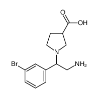 1-[2-氨基-1-(3-溴苯基)-乙基]-吡咯烷-3-羧酸结构式