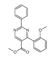 5-Pyrimidinecarboxylic acid, 4-(2-methoxyphenyl)-2-phenyl-, methyl ester结构式