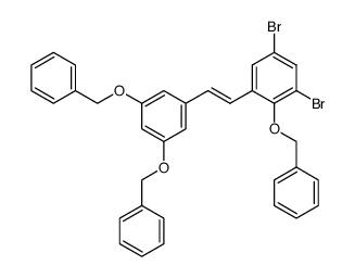 (((5-(2-(benzyloxy)-3,5-dibromostyryl)-1,3-phenylene)bis(oxy))bis(methylene))dibenzene结构式