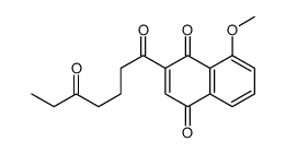 8-methoxy-2-(5-oxoheptanoyl)naphthalene-1,4-dione结构式