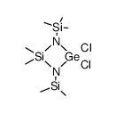 1,3-bis(trimethylsilyl)-2,2-dichloro-4,4-dimethyl-1,3-diaza-2-germa-4-sila-cyclobutane结构式